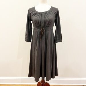 Sundance Dress Womens Small Gray Ash Cotton Modal 3/4 Sleeve Empire Waist Boho